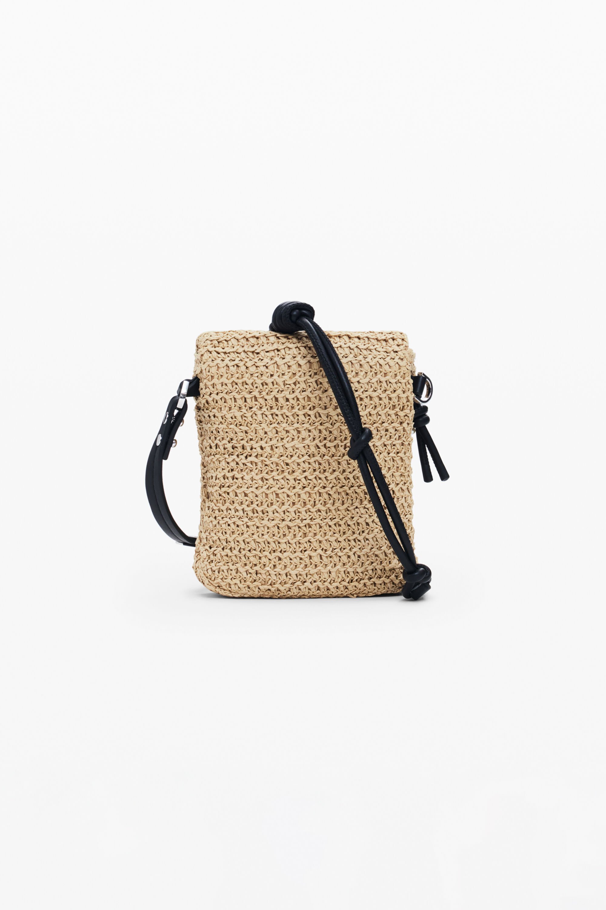 Desigual Raffia Phone Holder Wallet In White