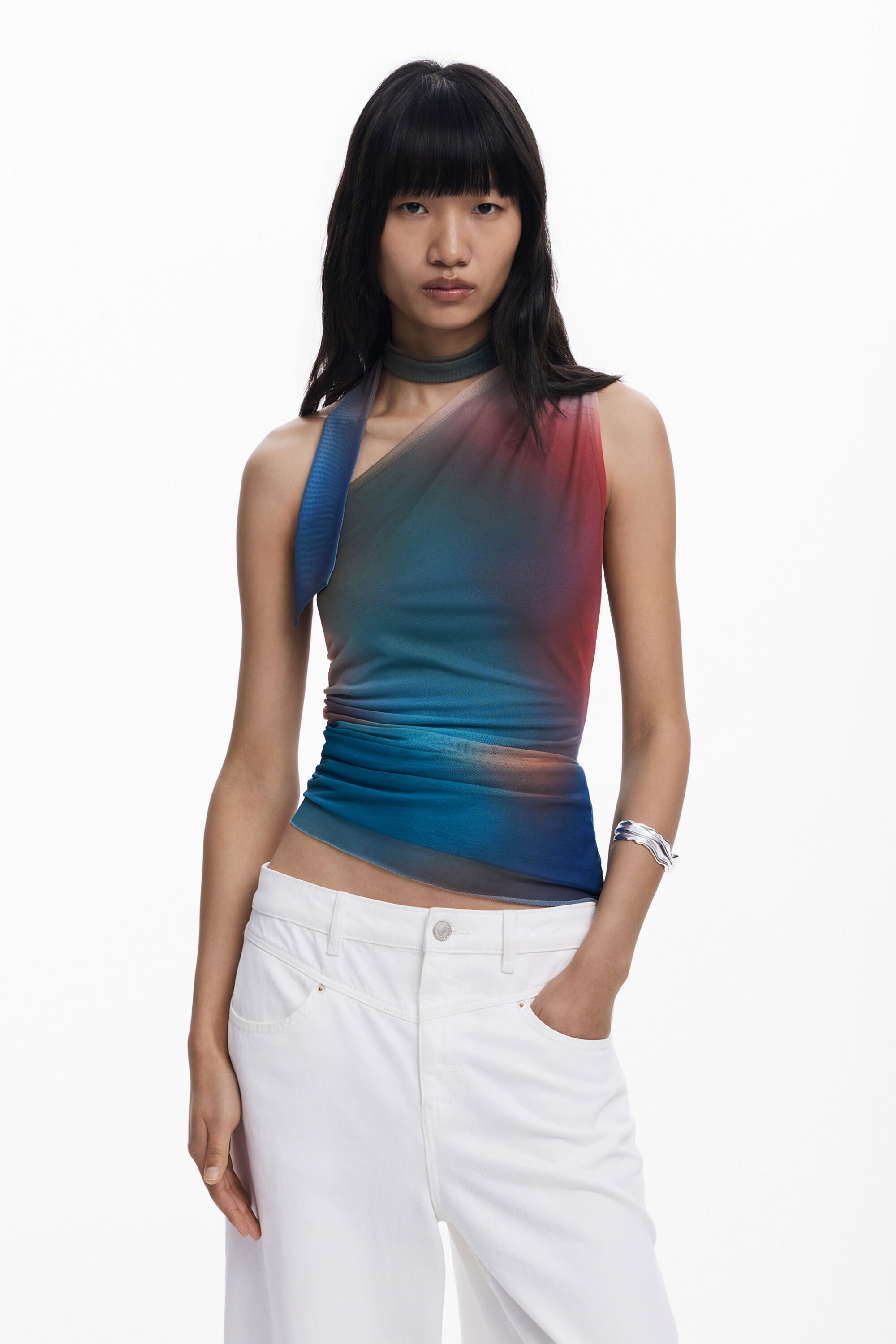 T-shirt à encolure nouée - Desigual - Modalova