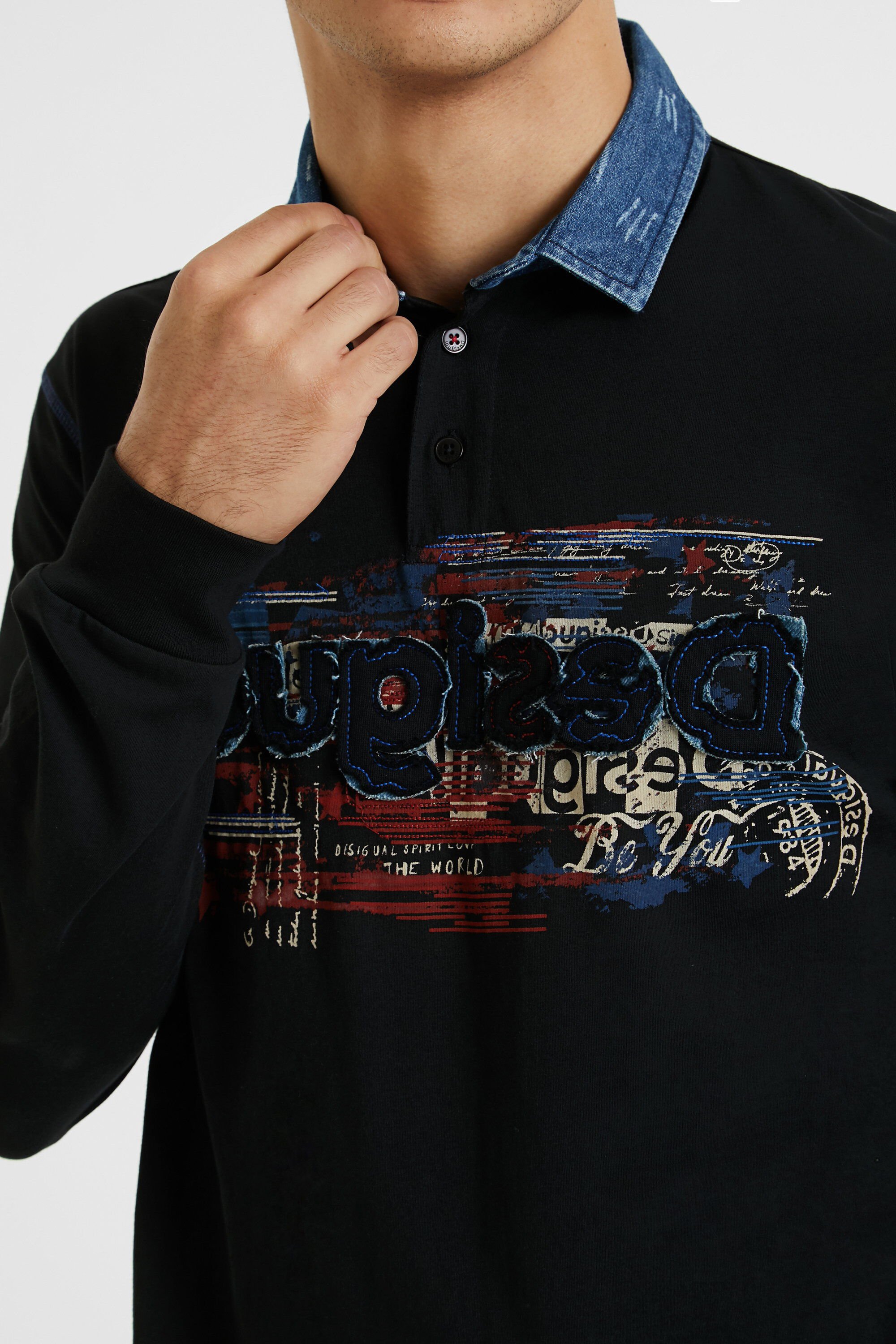 Polo desigual hombre store