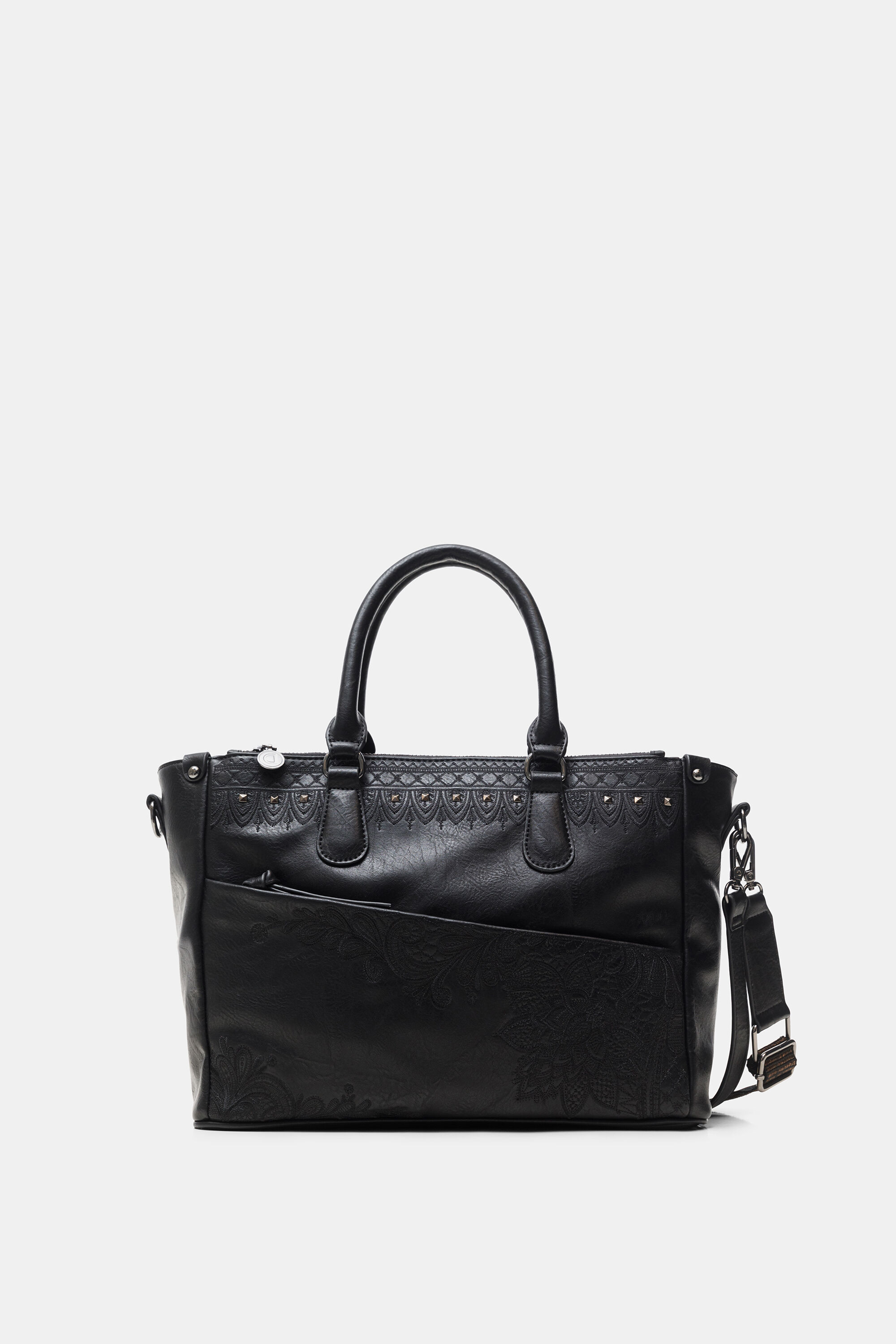 Bolso desigual negro tachuelas hotsell