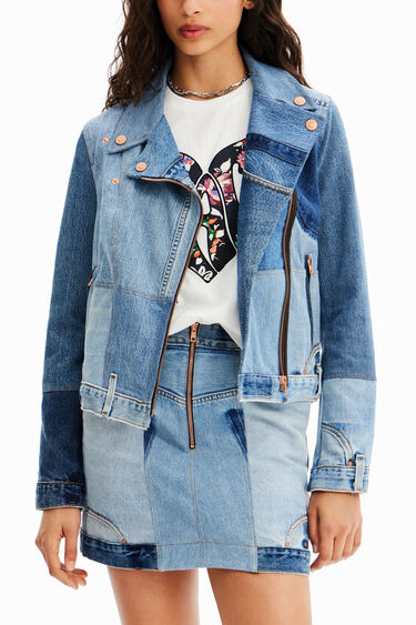 Jaqueta biker denim upcycling | Desigual