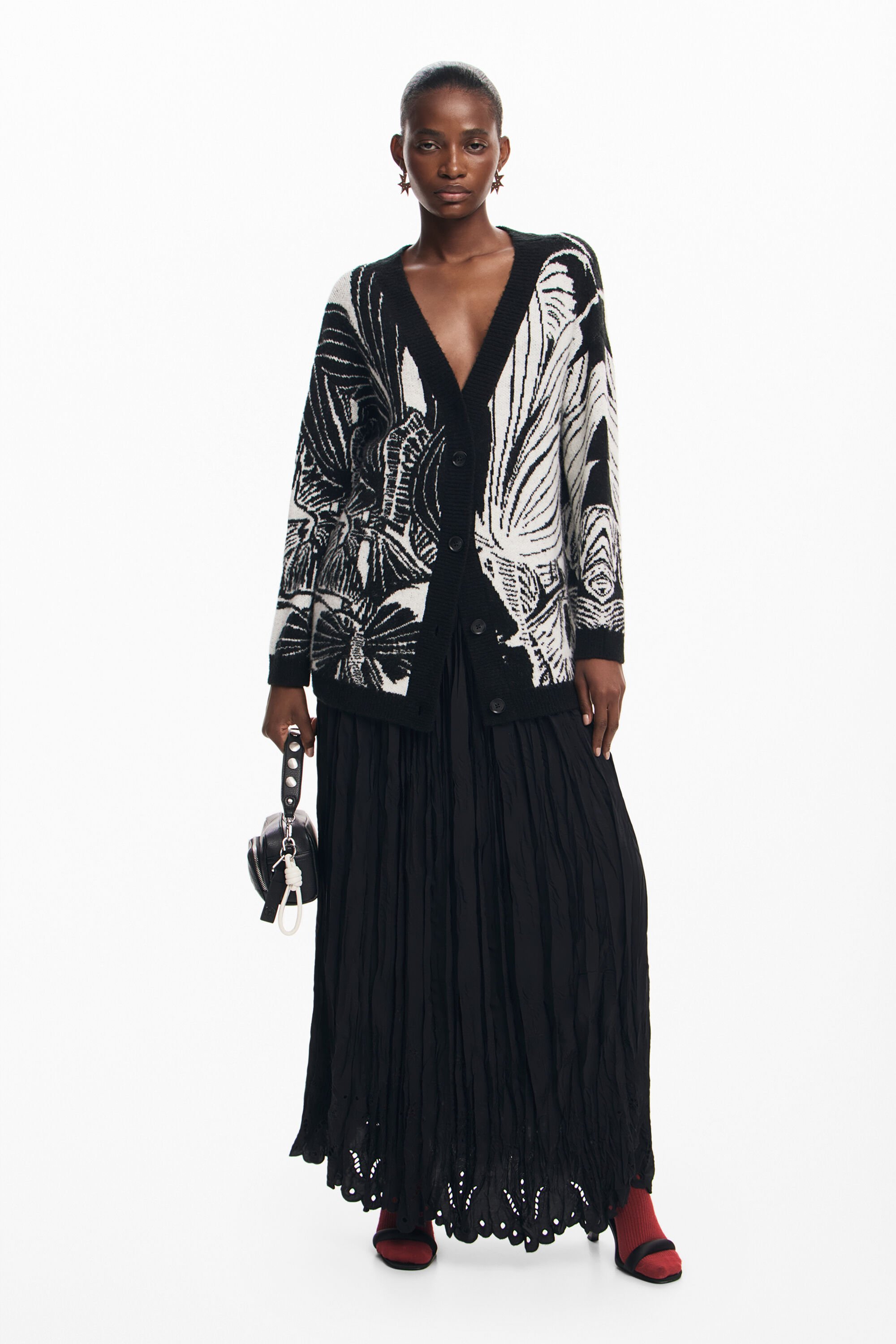 Desigual Printed Cardigan Women Black S