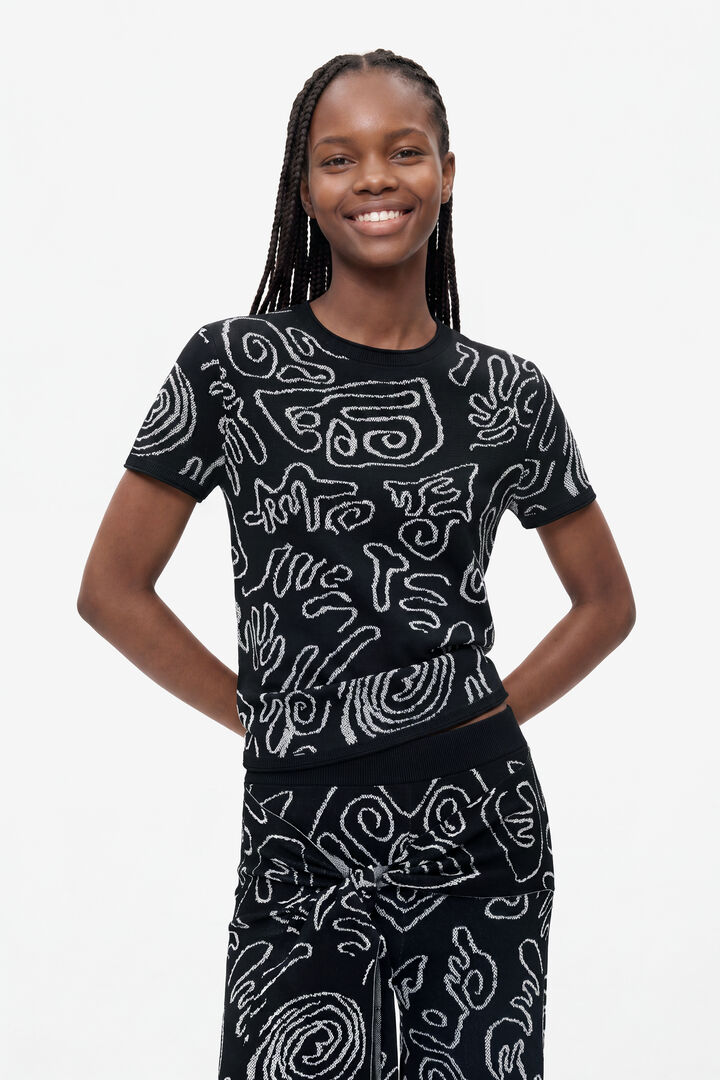 T-shirt en maille jacquard
