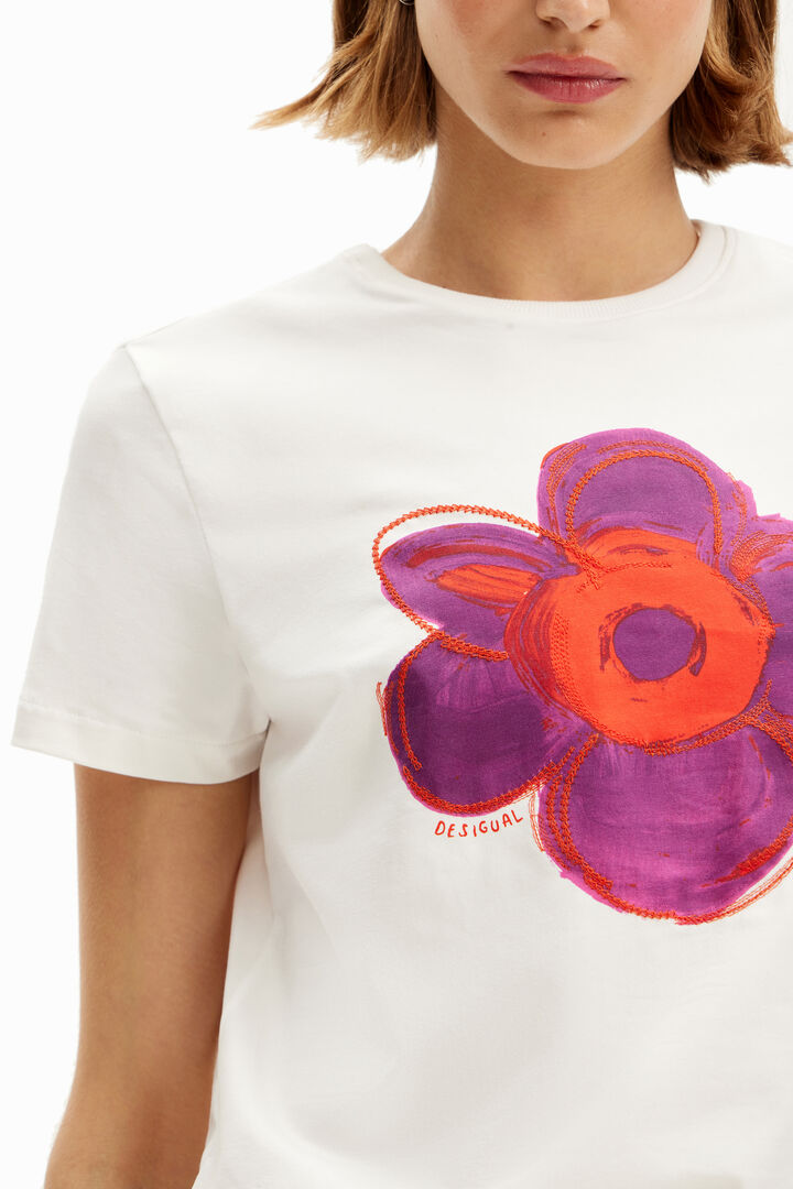Flower illustration T-shirt | Desigual