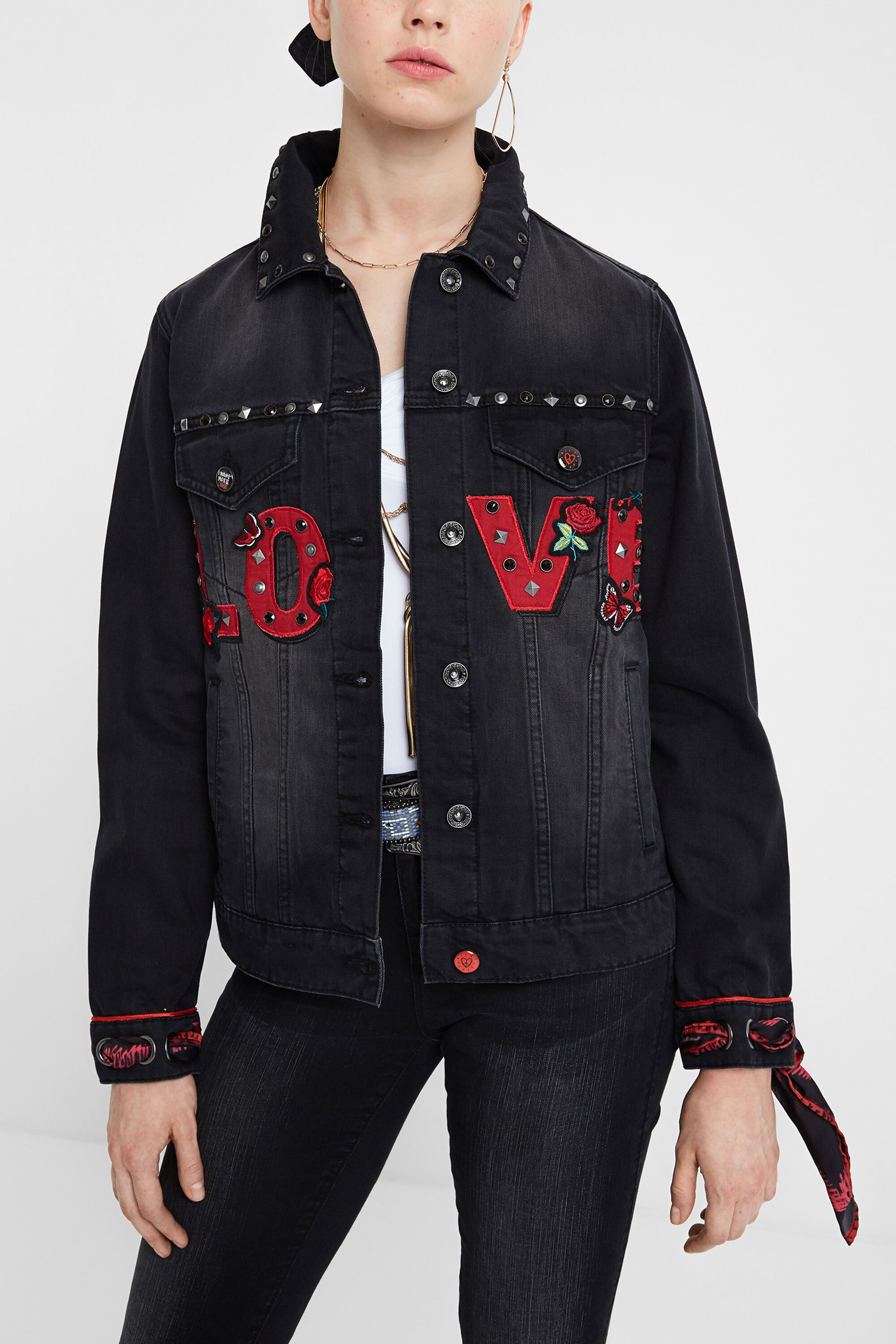 Desigual denim jacket sale top