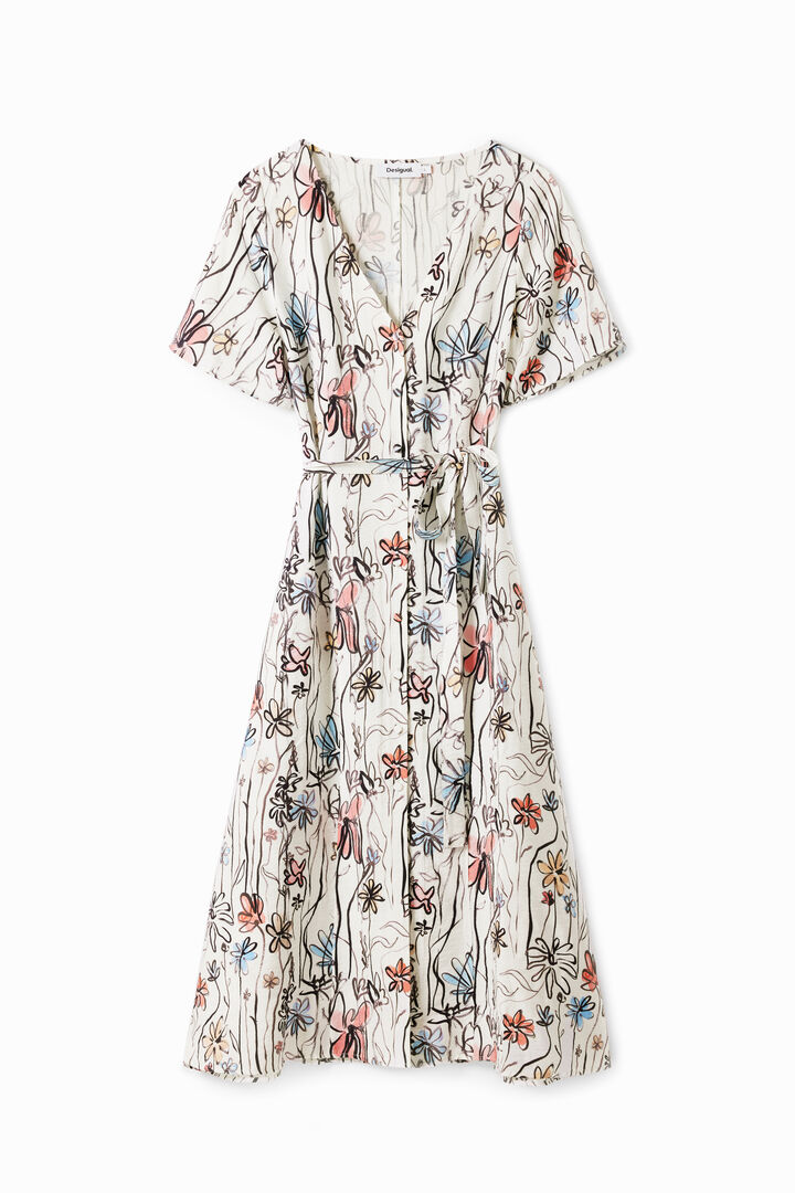 Vestido midi flores