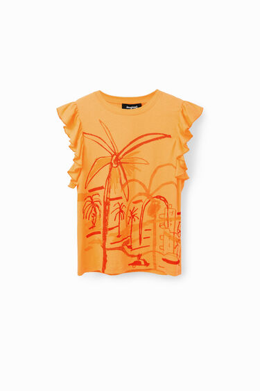 Illustration ruffle T-shirt | Desigual