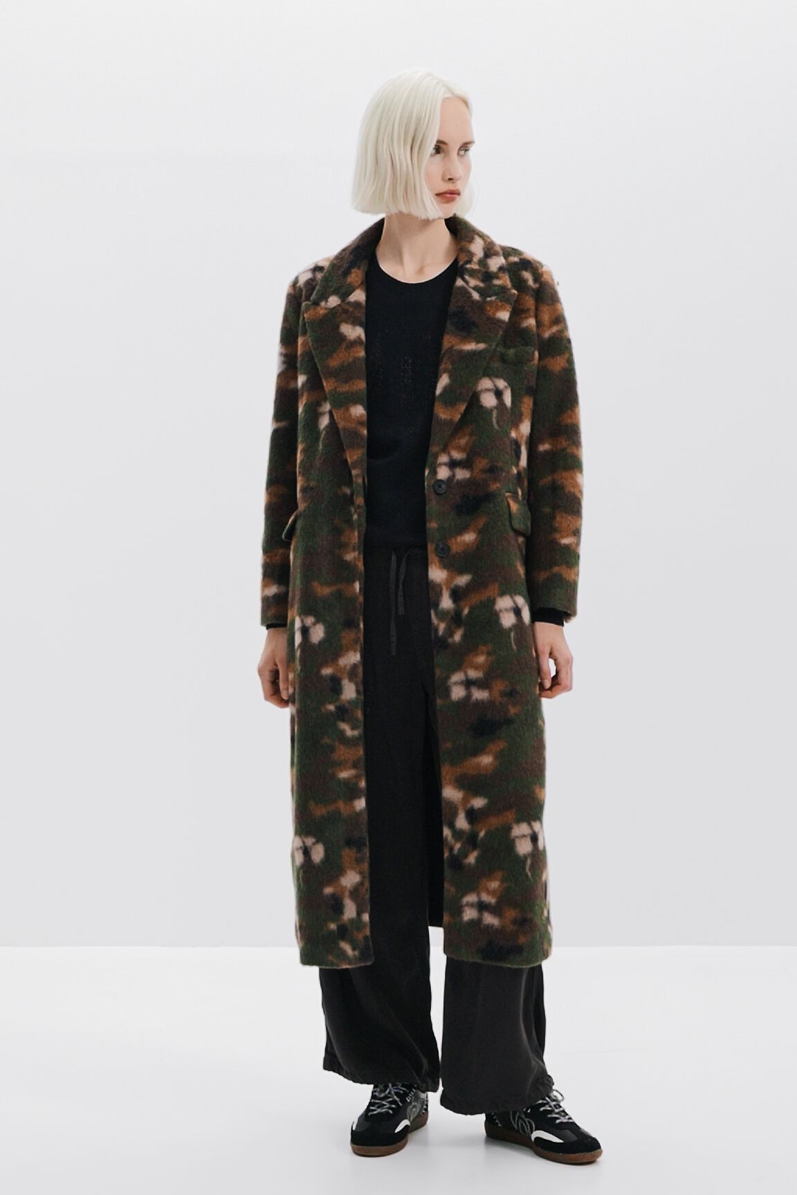 Long printed coat cheap