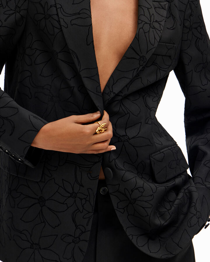 Blazer with die-cut flower silhouette | Desigual