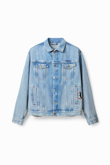 Denim truckerjack met borduursels | Desigual