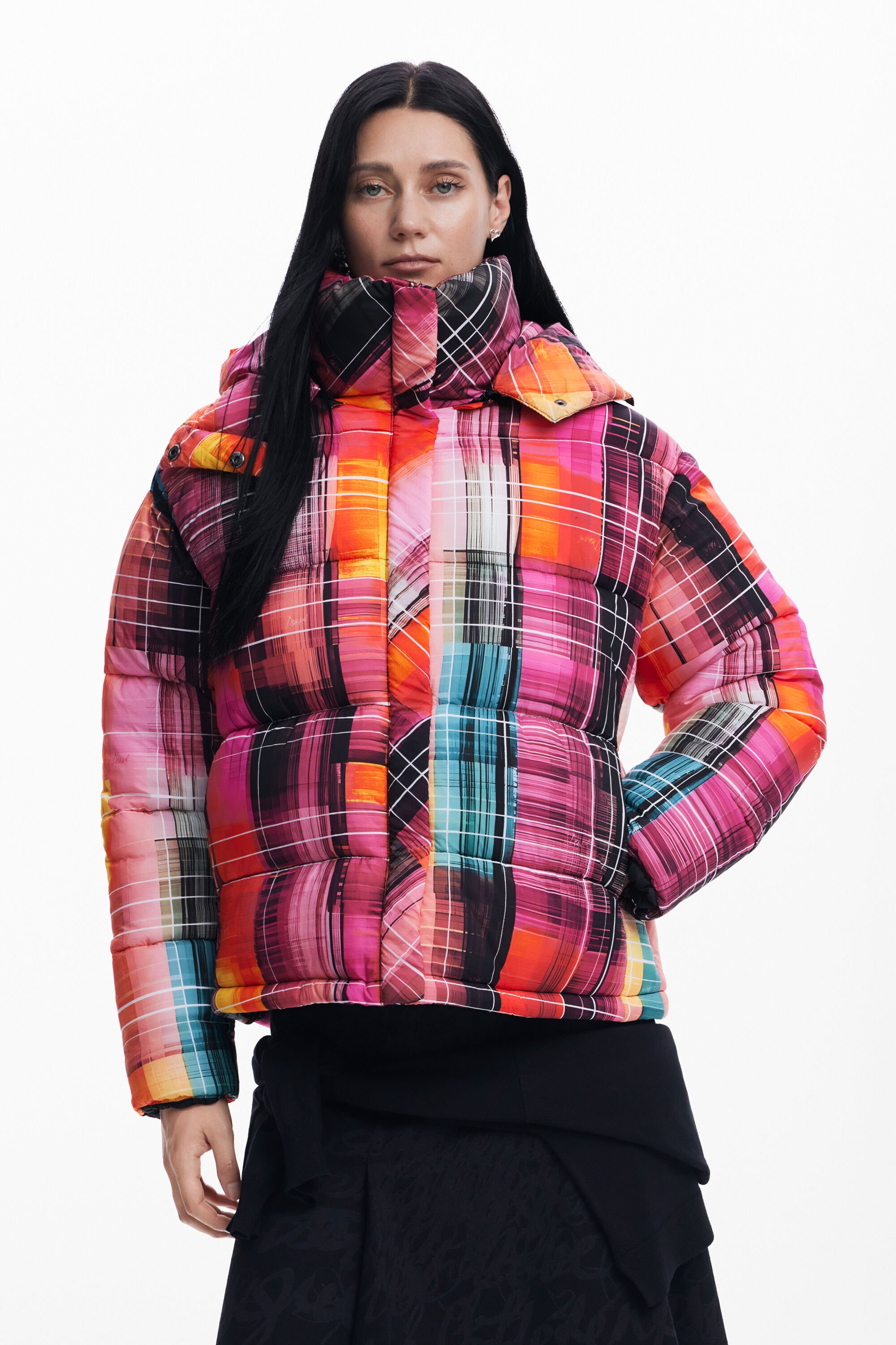 Abrigo cuadros desigual hotsell
