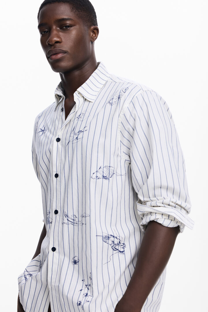 Gestreiftes Hemd mit Illustrationen | Desigual