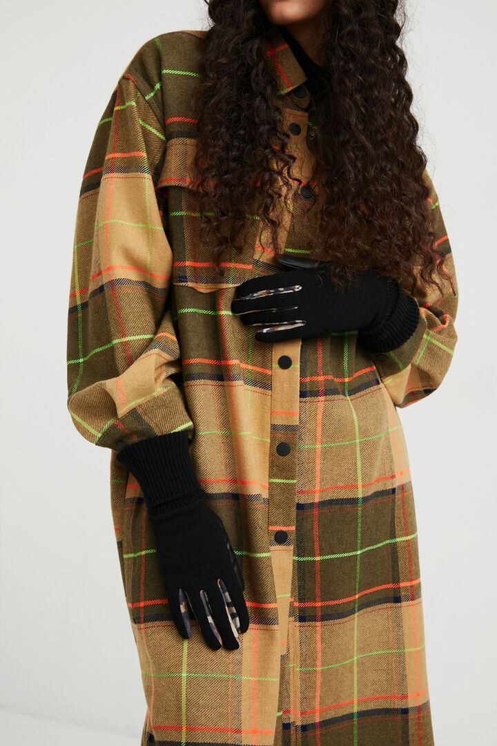 Bimaterial animal patch gloves | Desigual