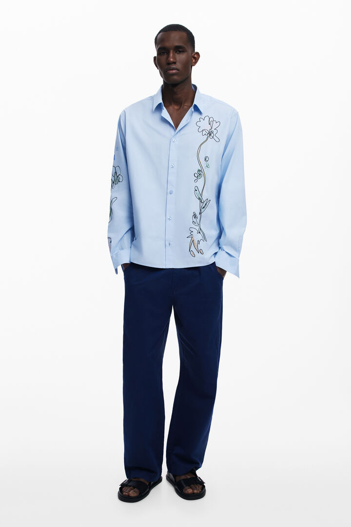 Chemise à manches longues avec broderies | Desigual