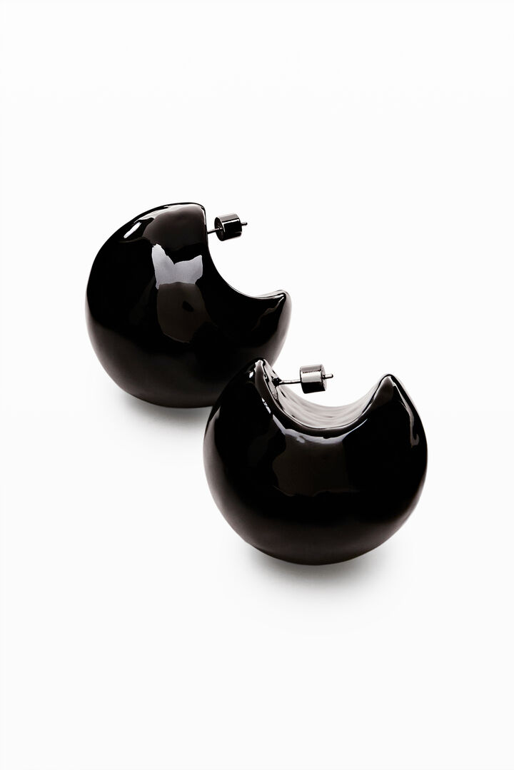 Silver sphere earrings