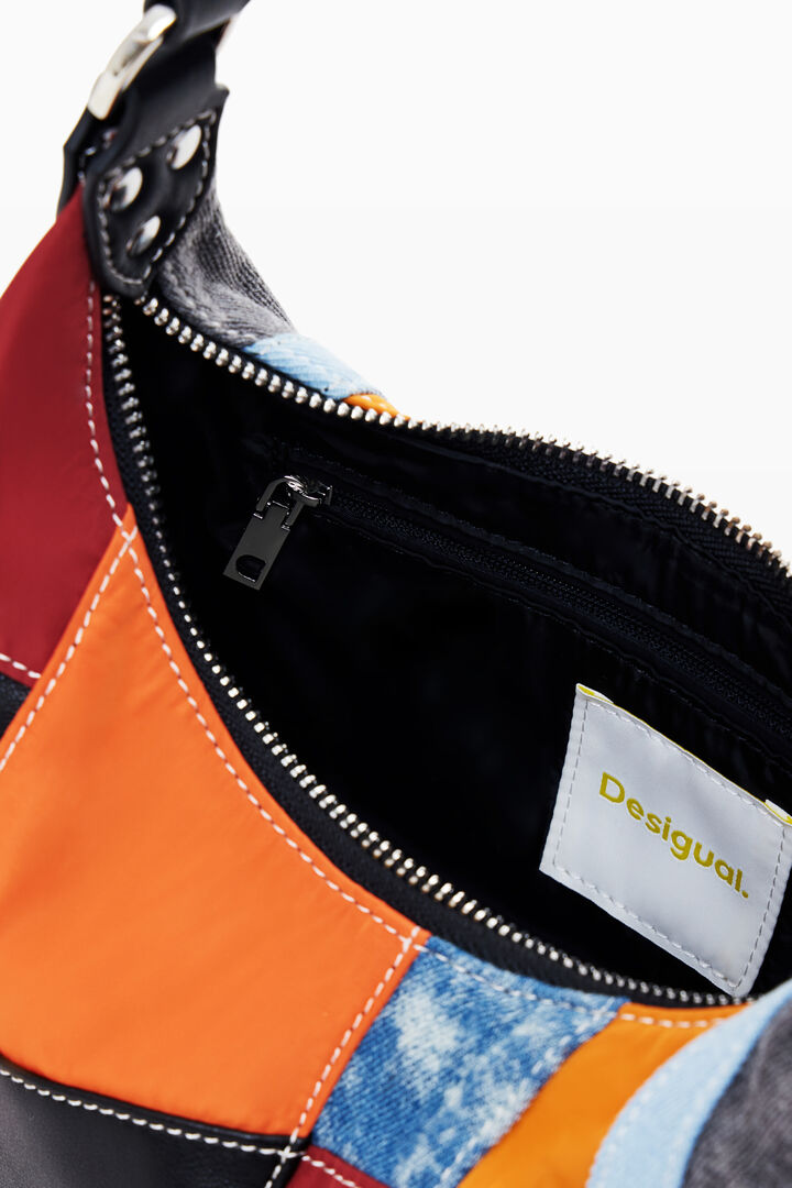 Shoulder bag with patch textures | Desigual