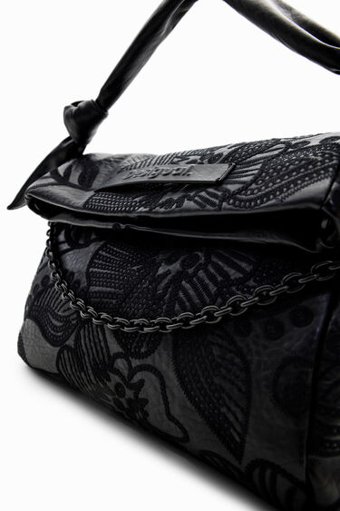 Midsize floral embroidery bag | Desigual