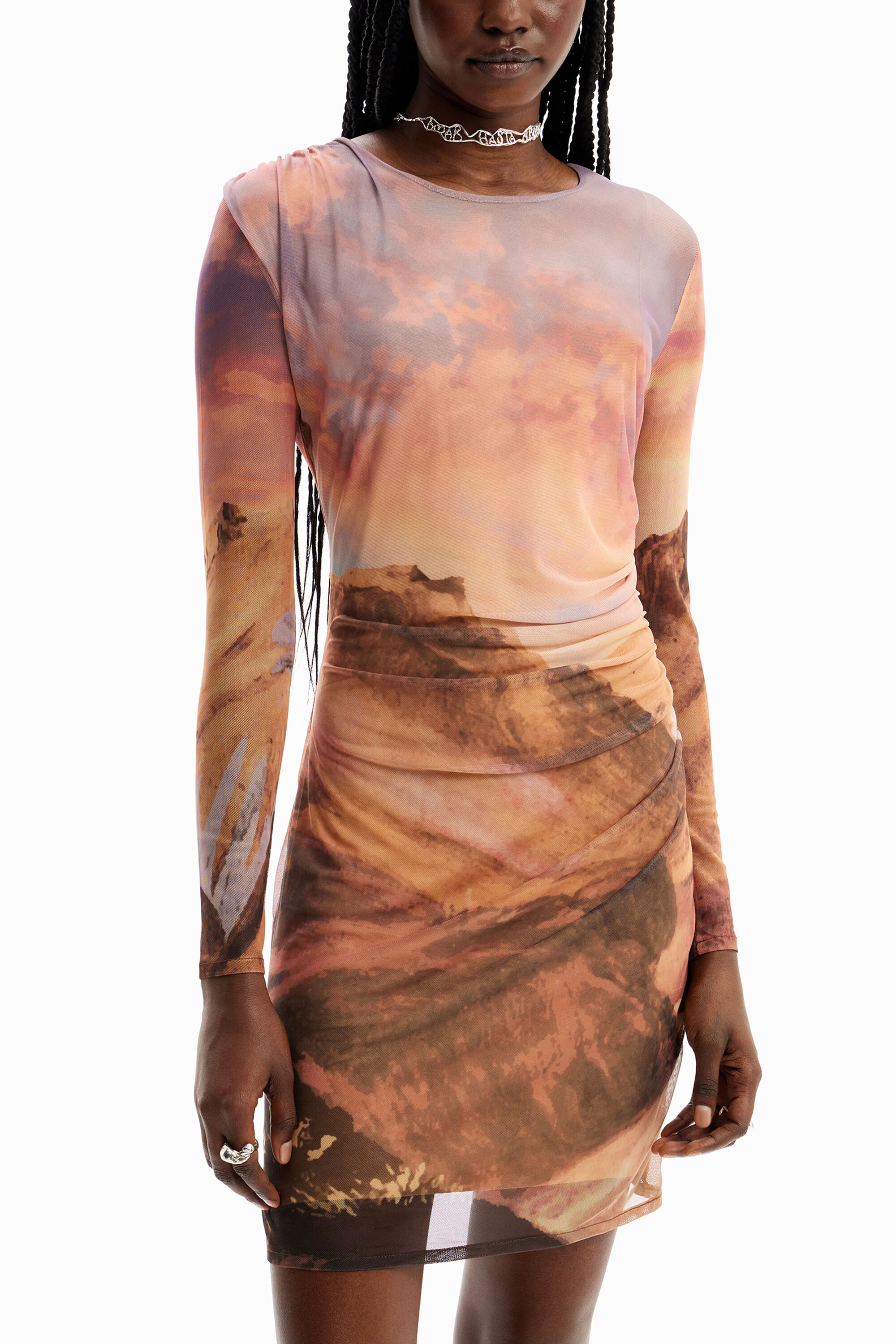 Women s Slim landscape mini dress I Desigual