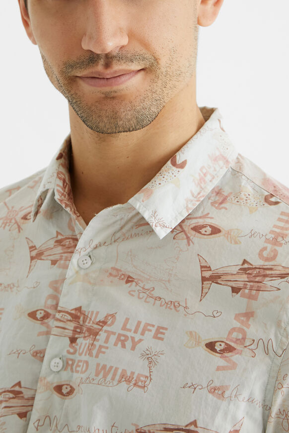 Printed cotton poplin shirt | Desigual