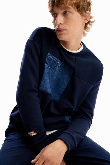 Sudadera patch denim | Desigual