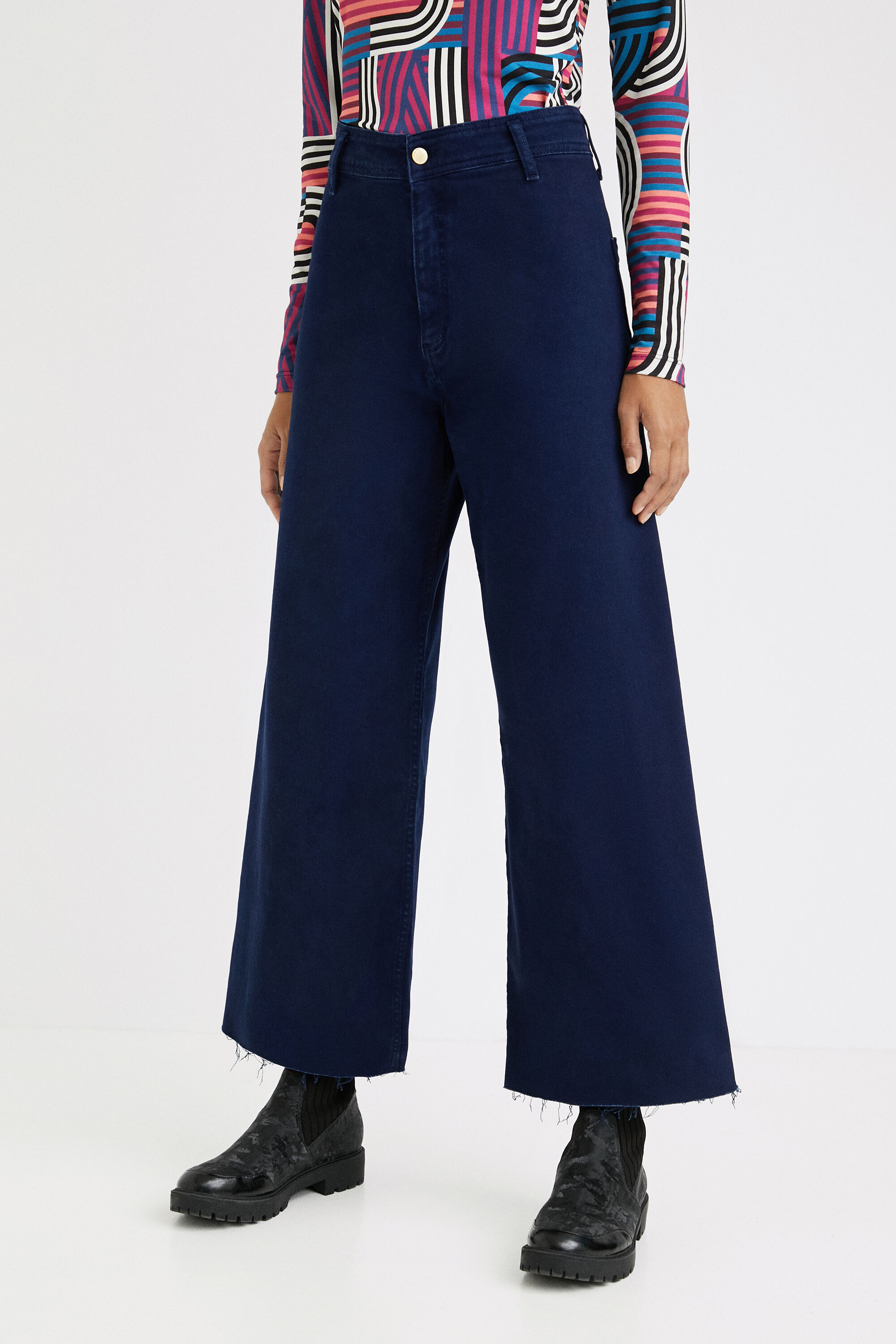 Cropped culotte top jeans