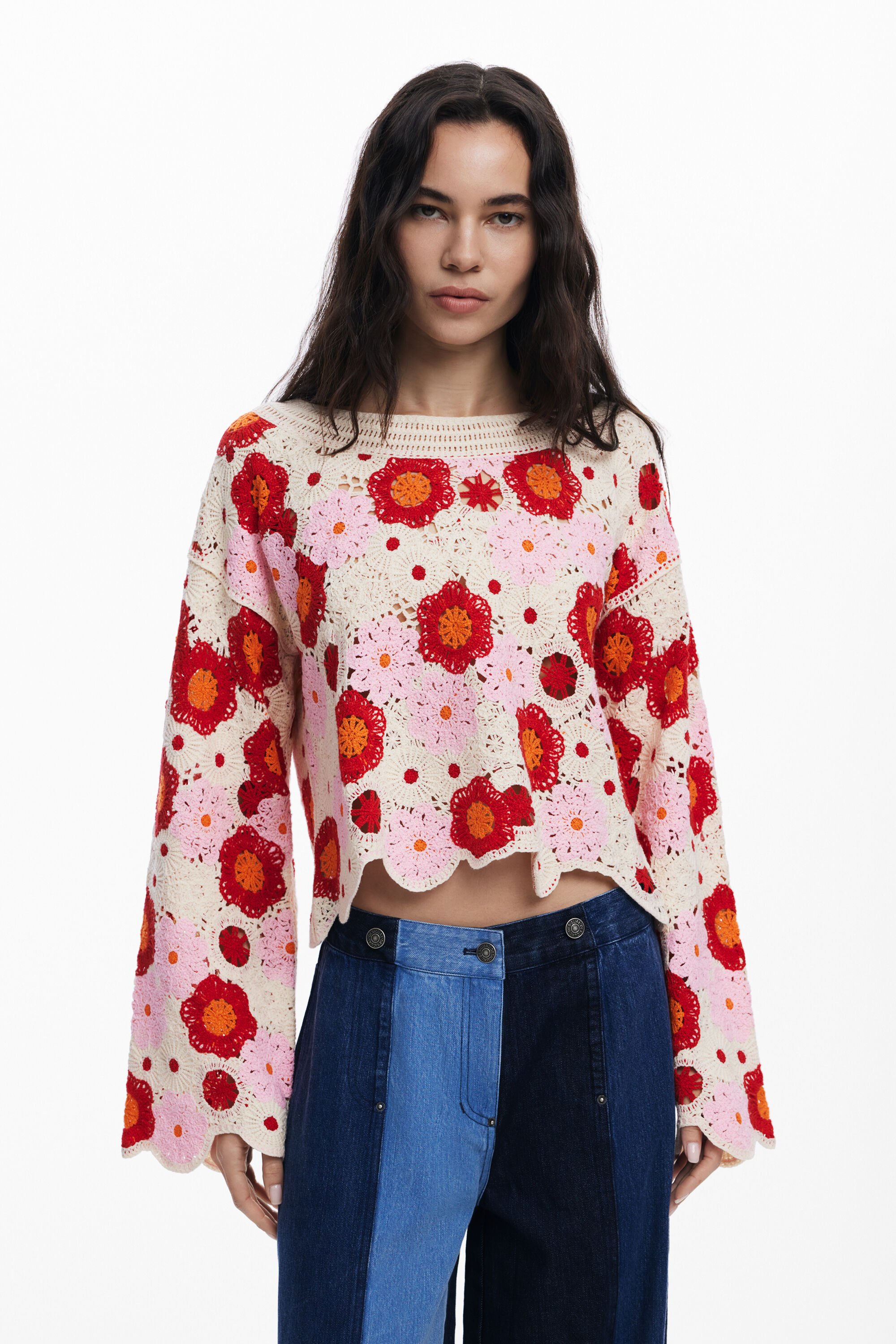 Multicolor crochet top Women's I Desigual.com