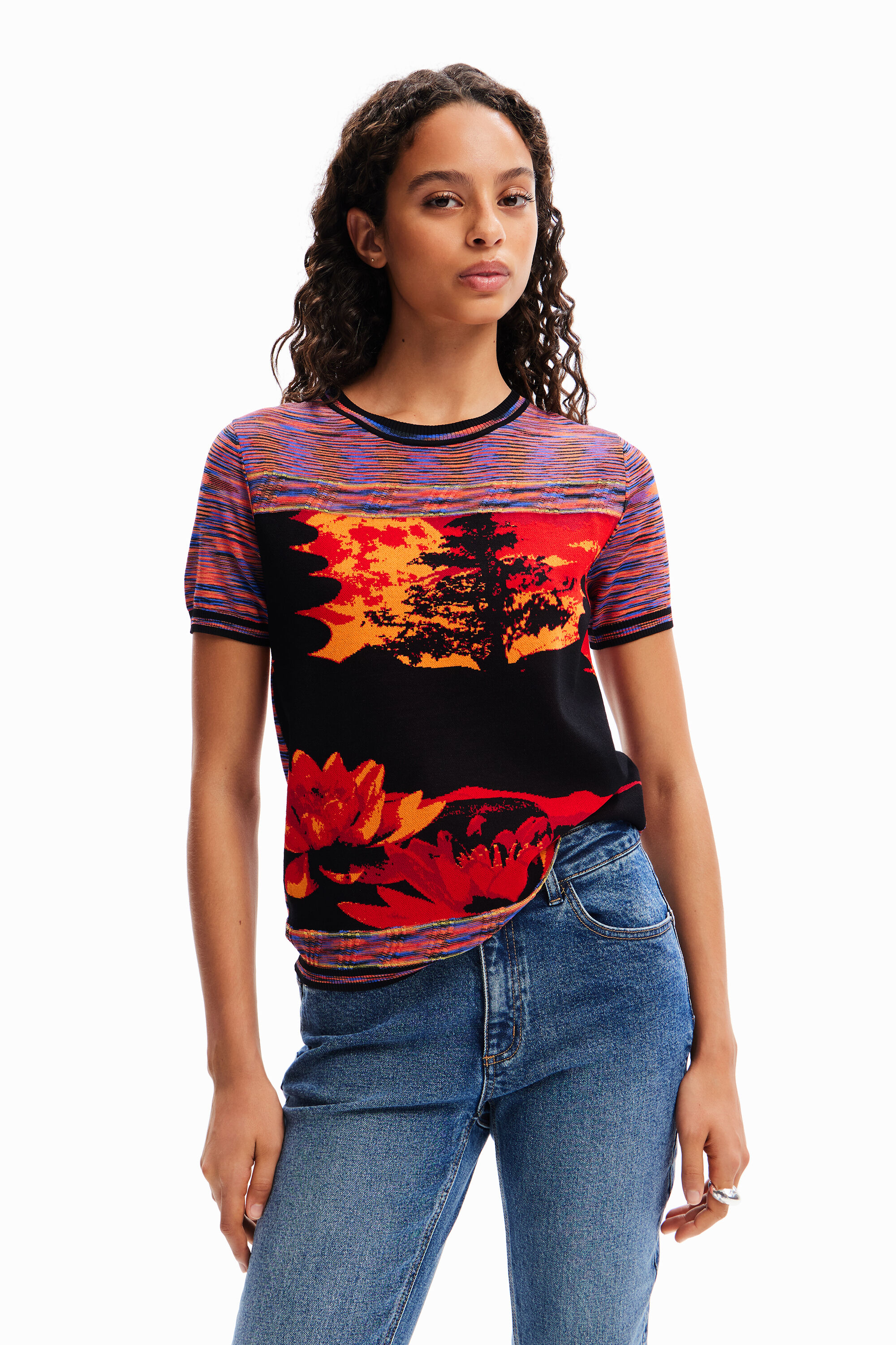 Desigual Knit landscape T-shirt