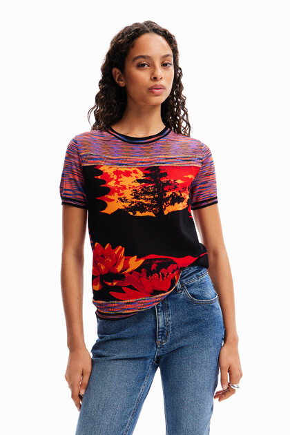 T-shirt maille paysage