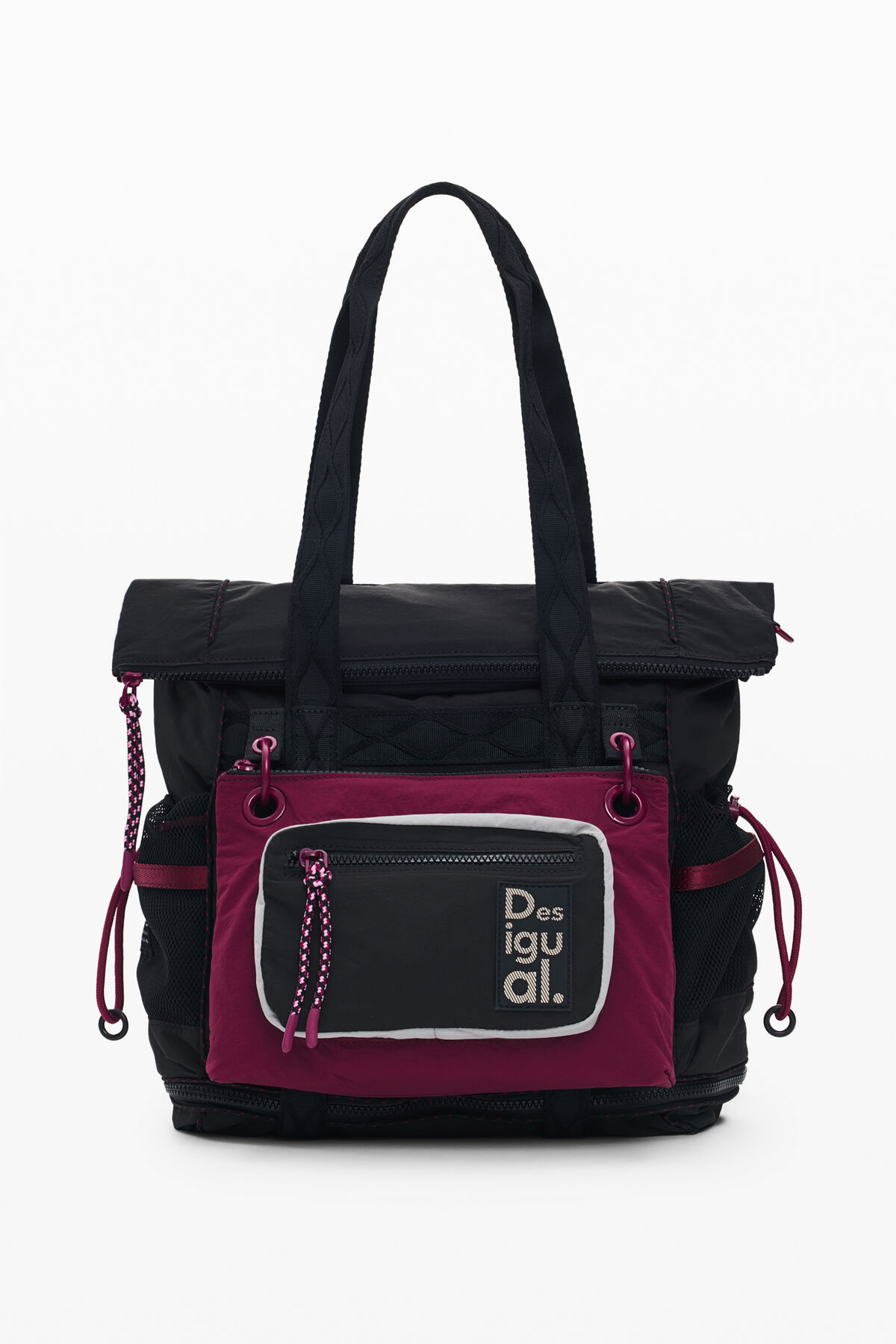 Large Nylon Backpack Bag Black Women\'s Bag B970-BL Extra Large Side Entry Backpack in Black Nylon with  main image 3