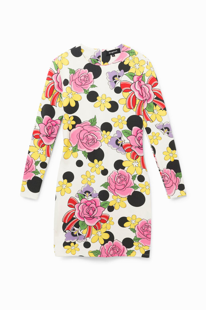 Vestido corto elástico flores | Desigual