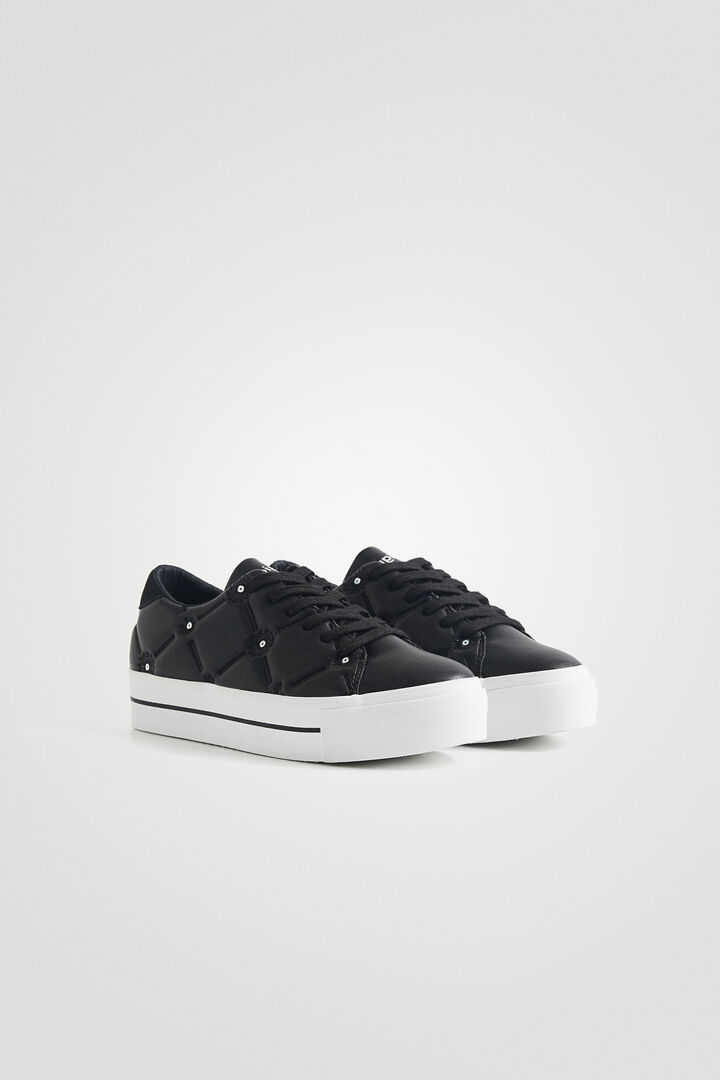 Leather effect sneakers embroidered little sequins | Desigual