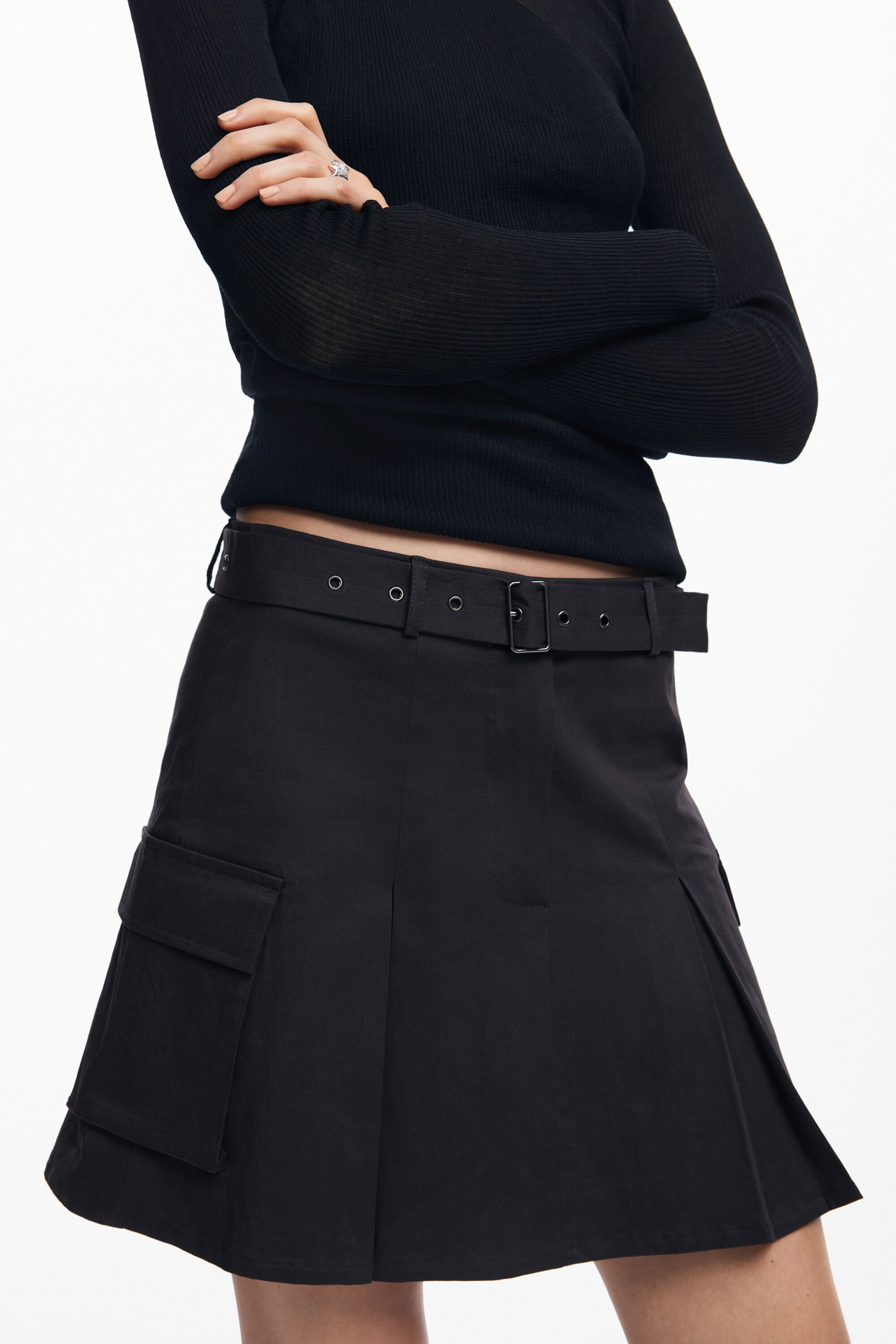 Jupe plissee avec ceinture pour femme I Desigual