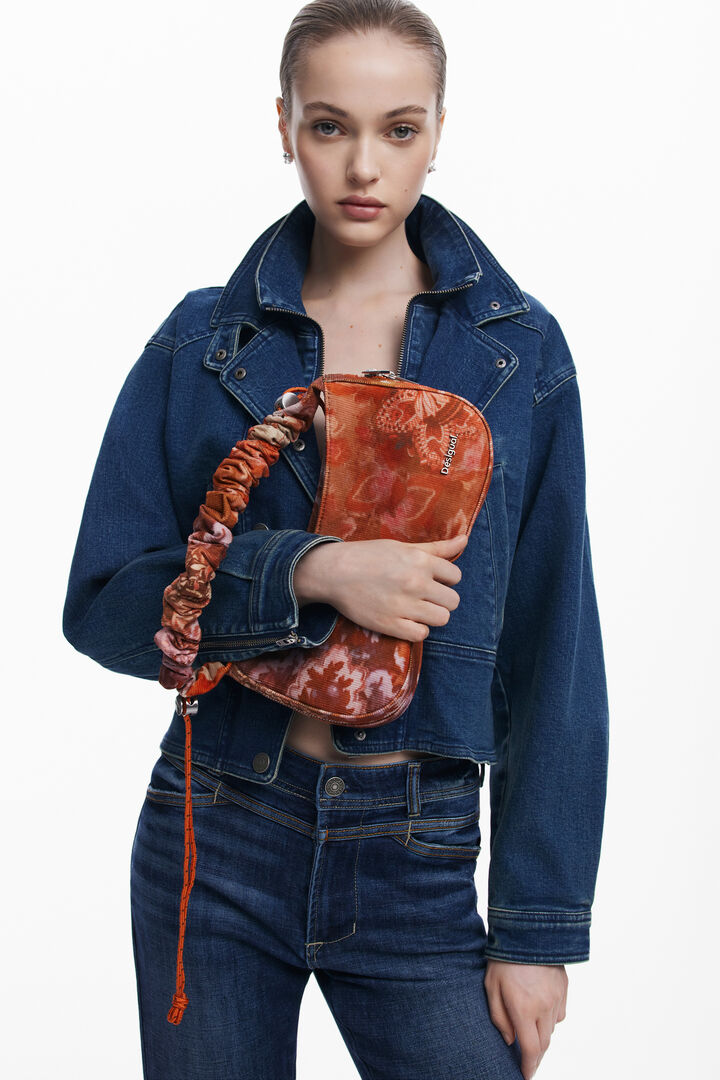 Mittelgroße Umhängetasche mit Blumenstruktur | Desigual