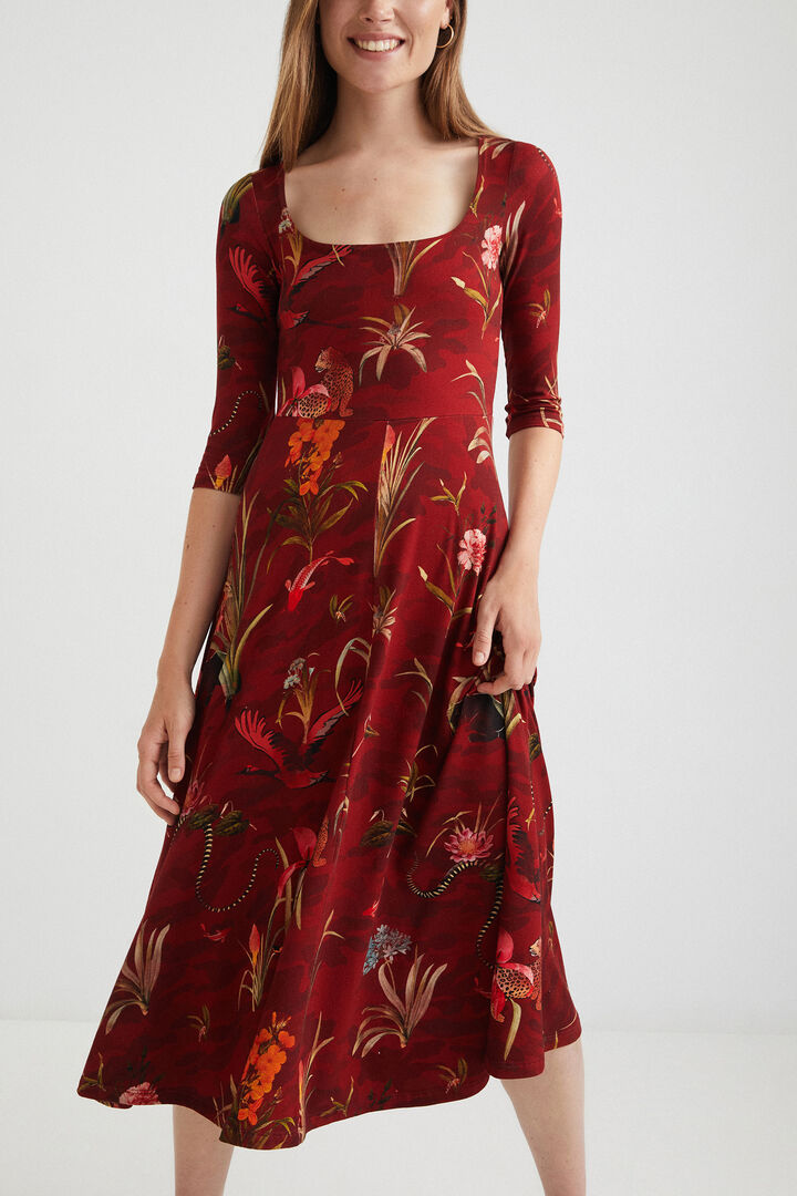 Low-necked dress flounce | Desigual