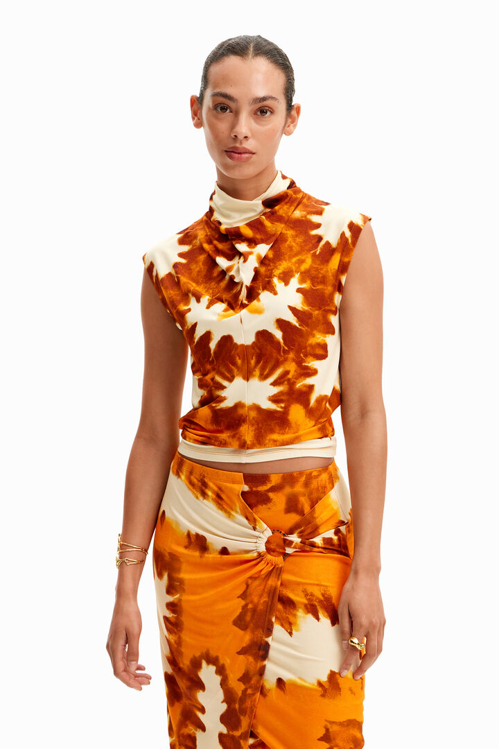 Camiseta drapeada tie-dye | Desigual