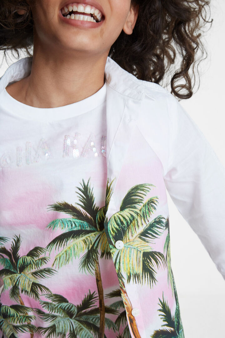 Weiße Bluse mit Palmen | Desigual