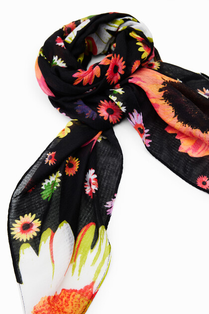 Floral patchwork foulard