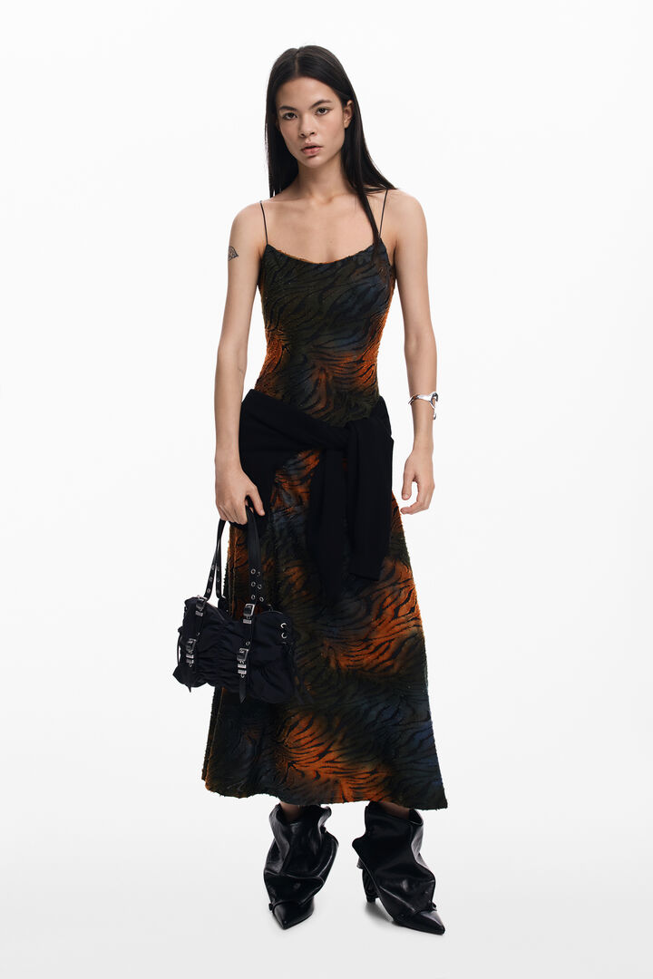 Detachable animal print dress