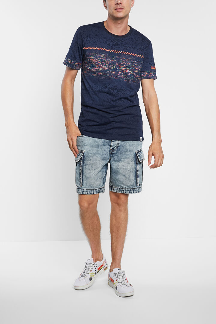 Camiseta básica cenefa jacquard | Desigual