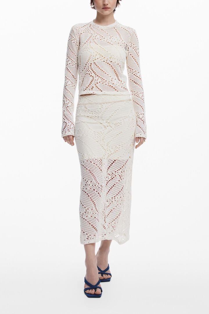 Long sleeve crochet T-shirt