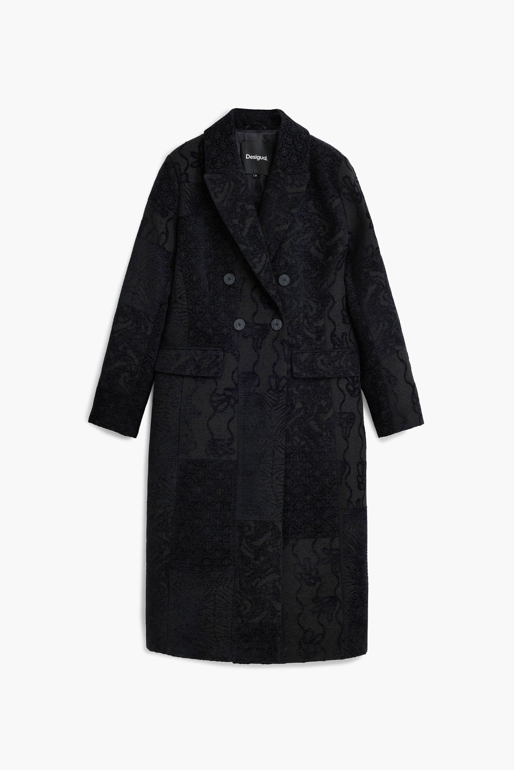 期間限定SALE！Desigual チェスターコート 黒 Black textured coat Women's I Desigual.com