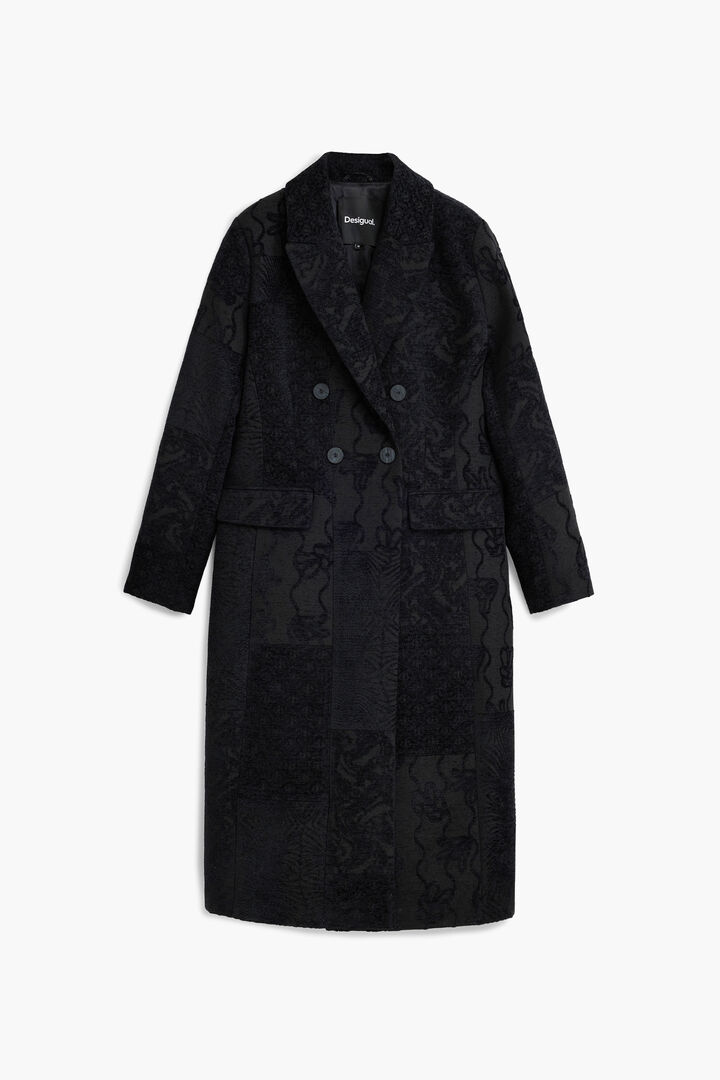 Manteau noir texturé | Desigual