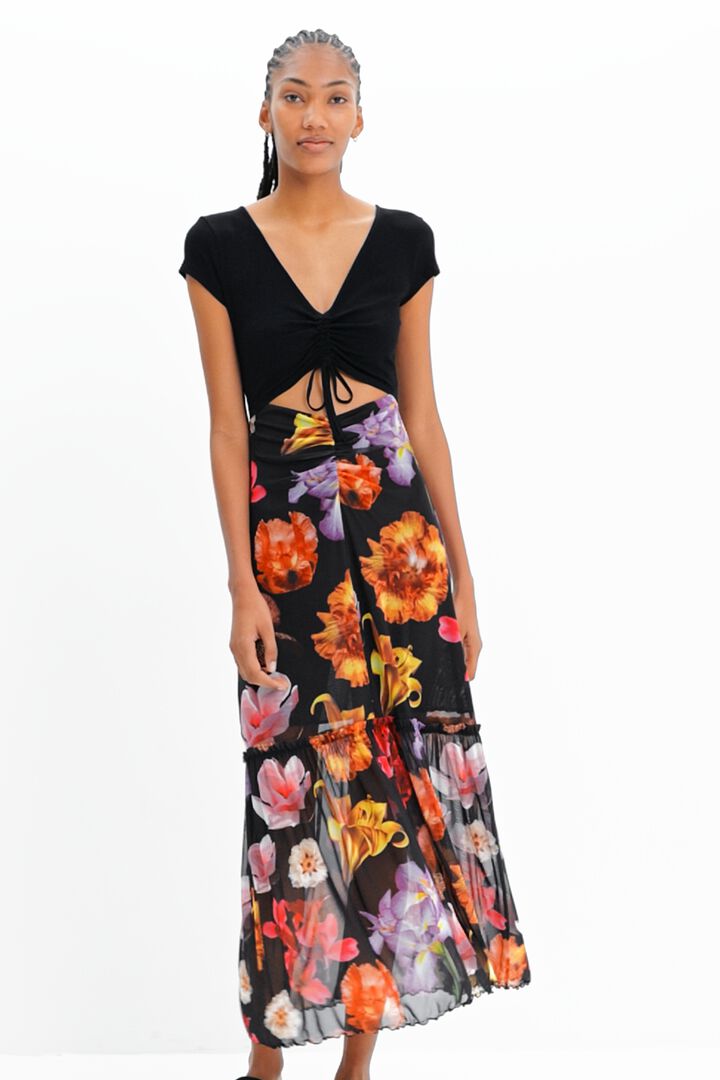 Vestit llarg combinat flors M. Christian Lacroix | Desigual