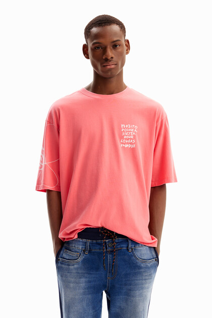 Relaxed acid-wash T-shirt