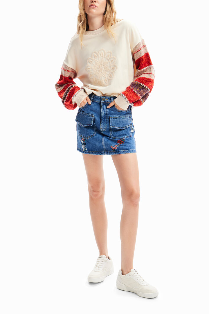 Combination embroidered sweatshirt | Desigual