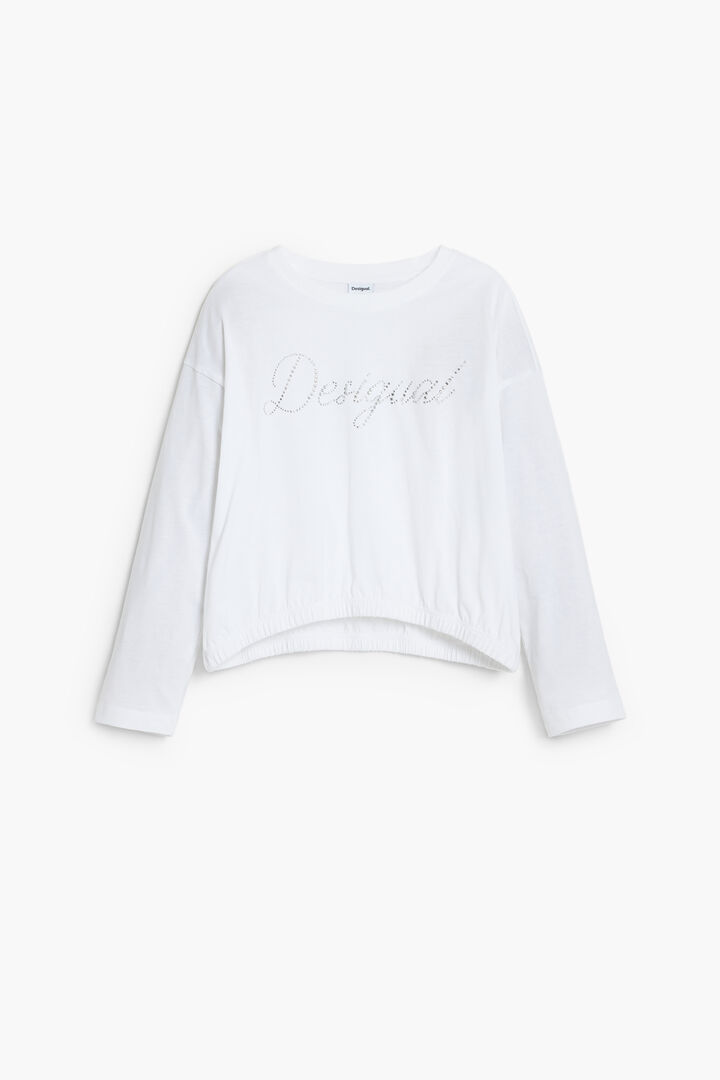 Camiseta lisa logo strass | Desigual