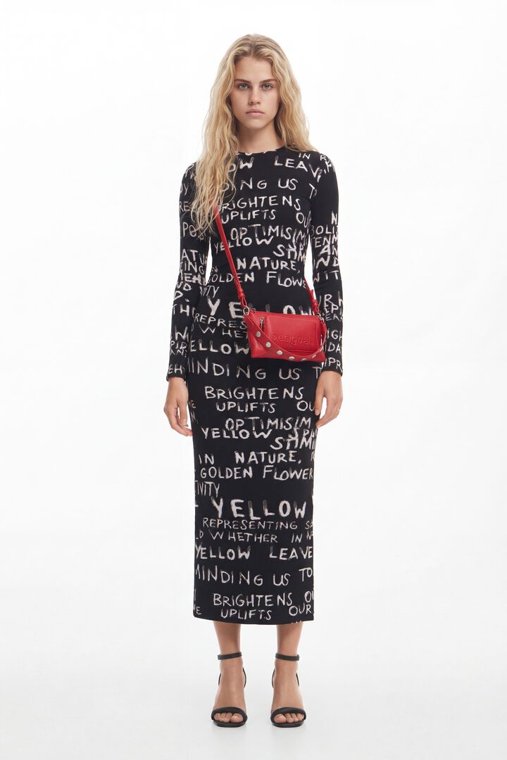 Midikleid mit Spr&uuml;chen