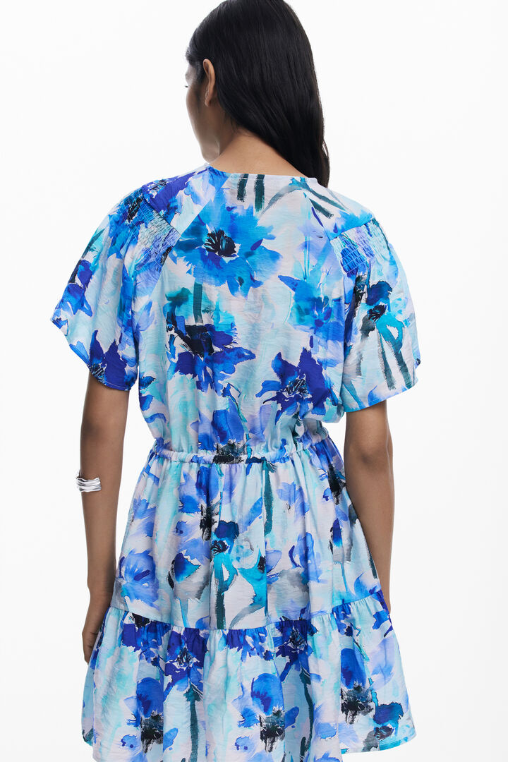 Short fluid dress with bow | Desigual