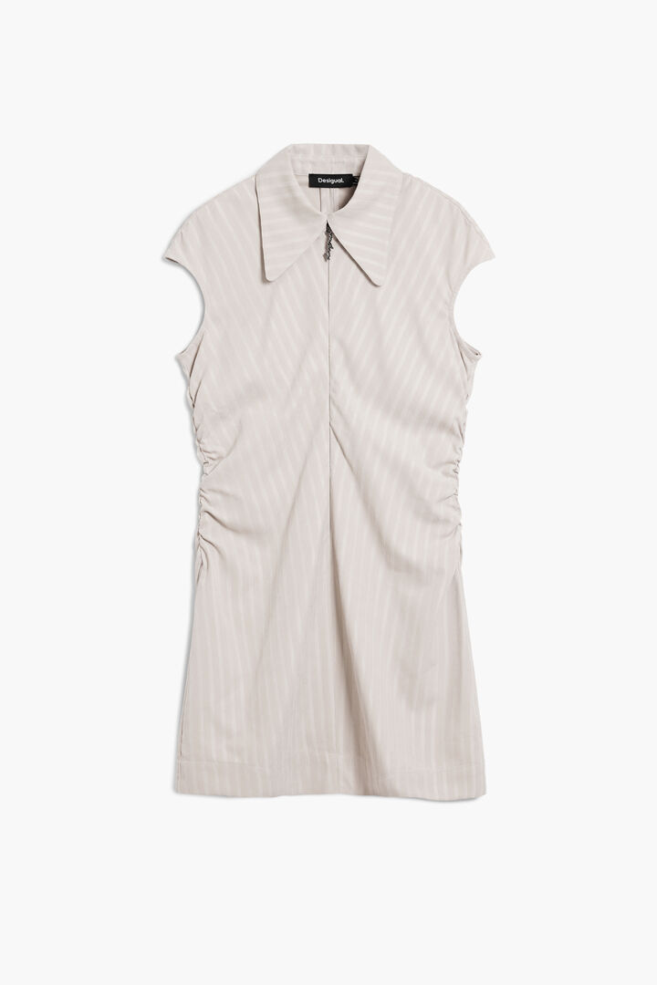 Slim striped dress with short sleeves