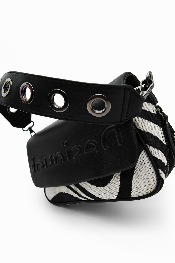 Small half-logo zebra crossbody bag | Desigual